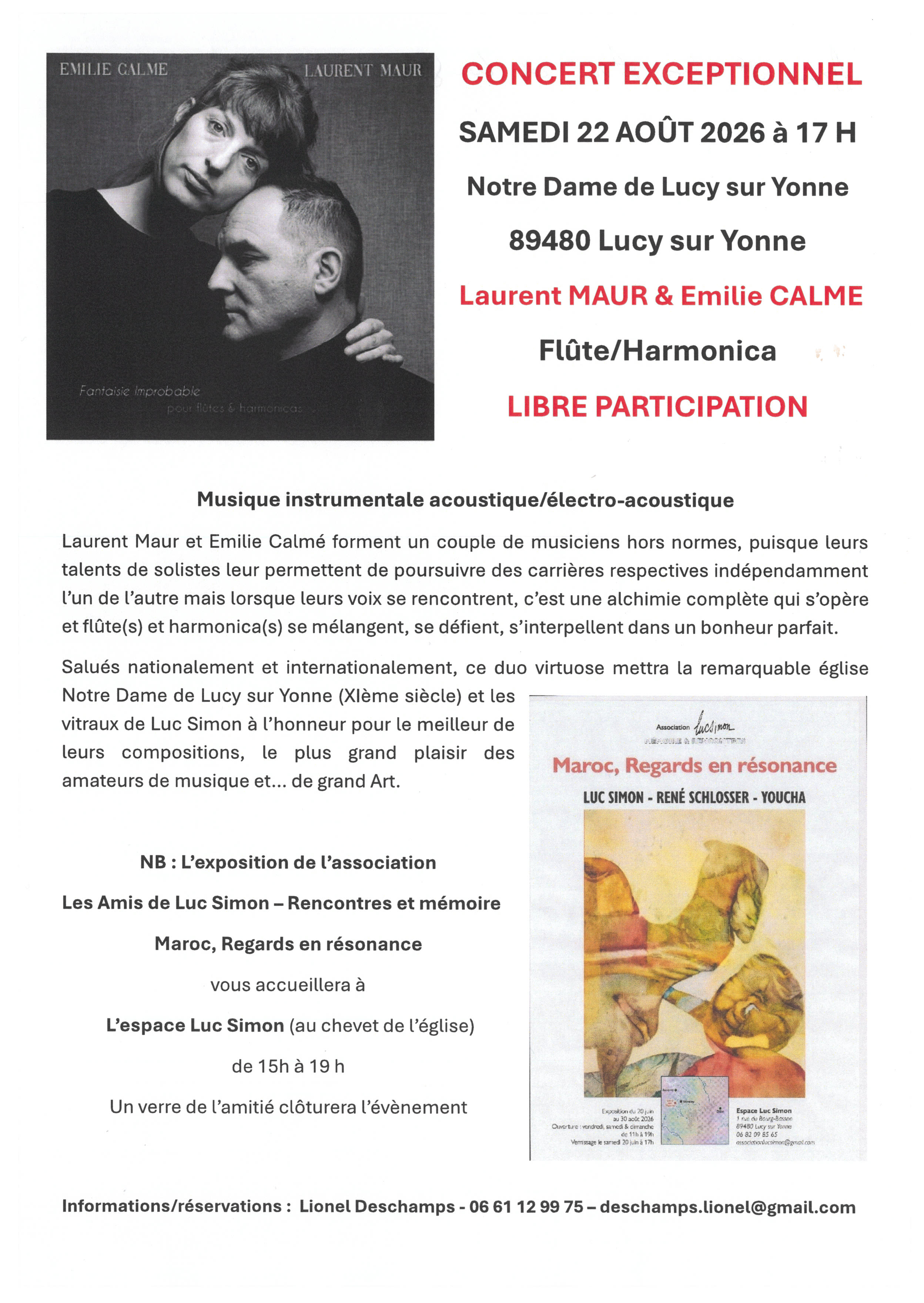 Concert exceptionnel - Laurent MAUR et Emilie CALME