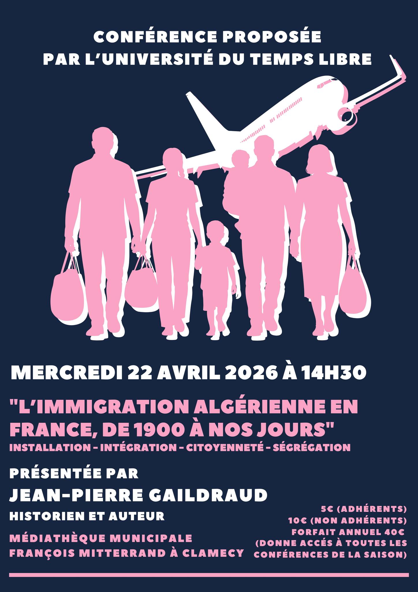 Conférence : L'immigration algérienne en France, de 1900 à nos jours — visuel événement
