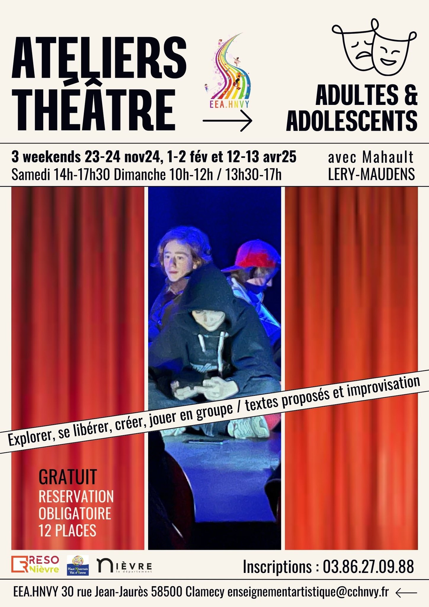 22 et 23 Nov Atelier théâtre
