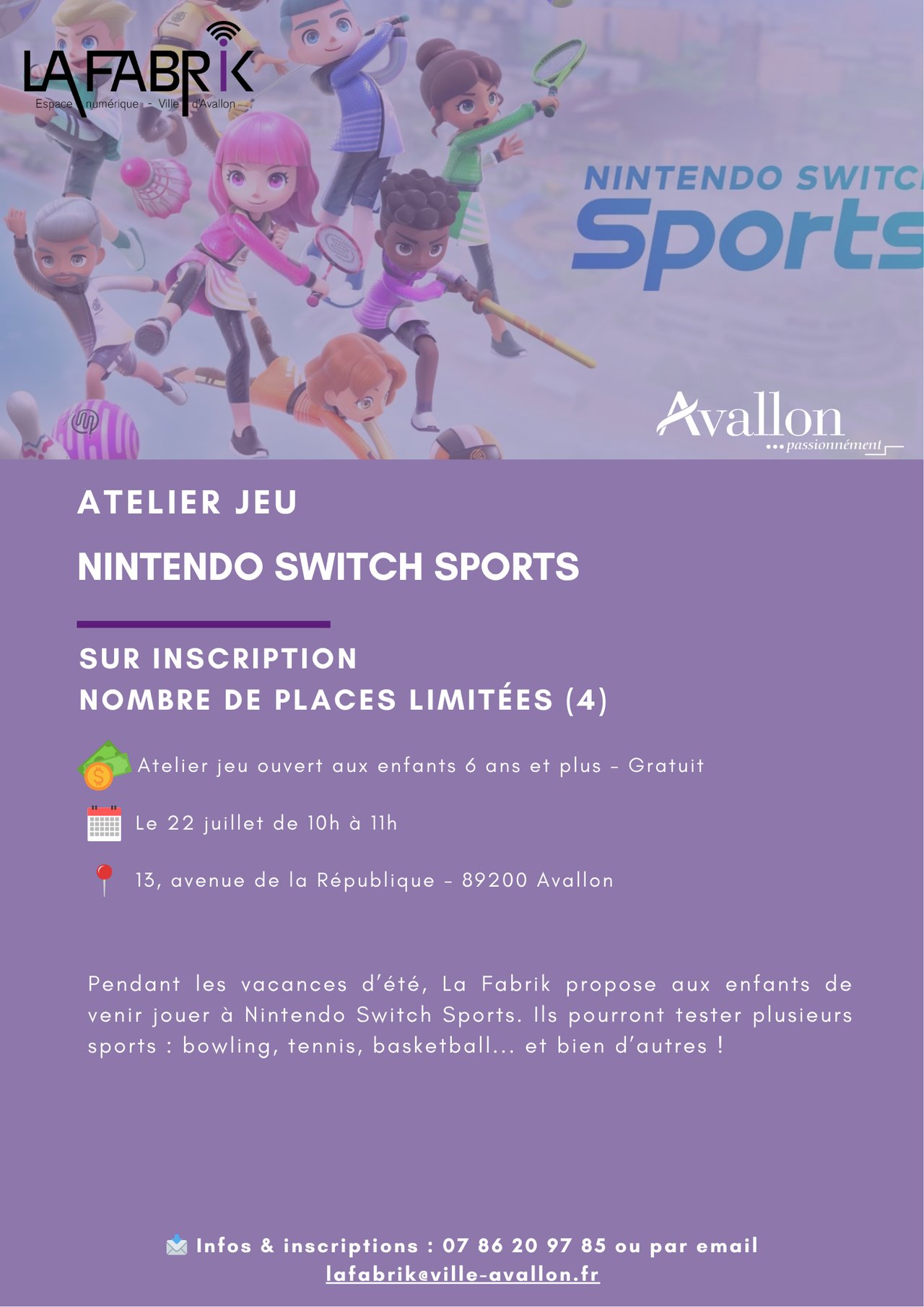 Atelier jeu - Nintendo Switch Sport