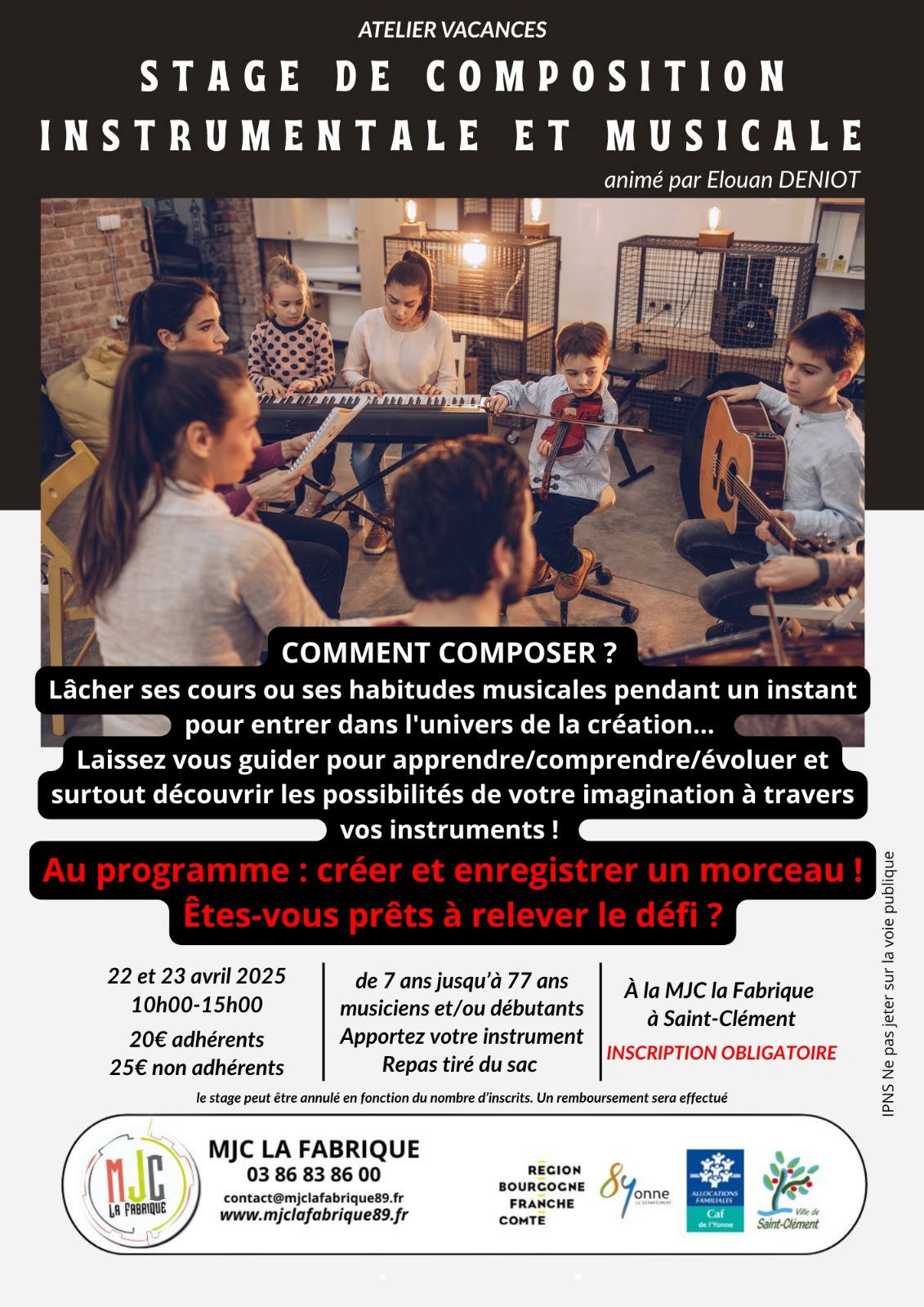 Stage de composition instrumentale et musicale