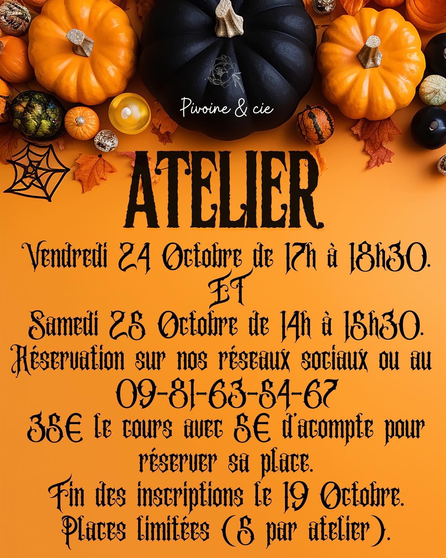 24-25 octobre 2025 - Pivoine et Cie - Atelier