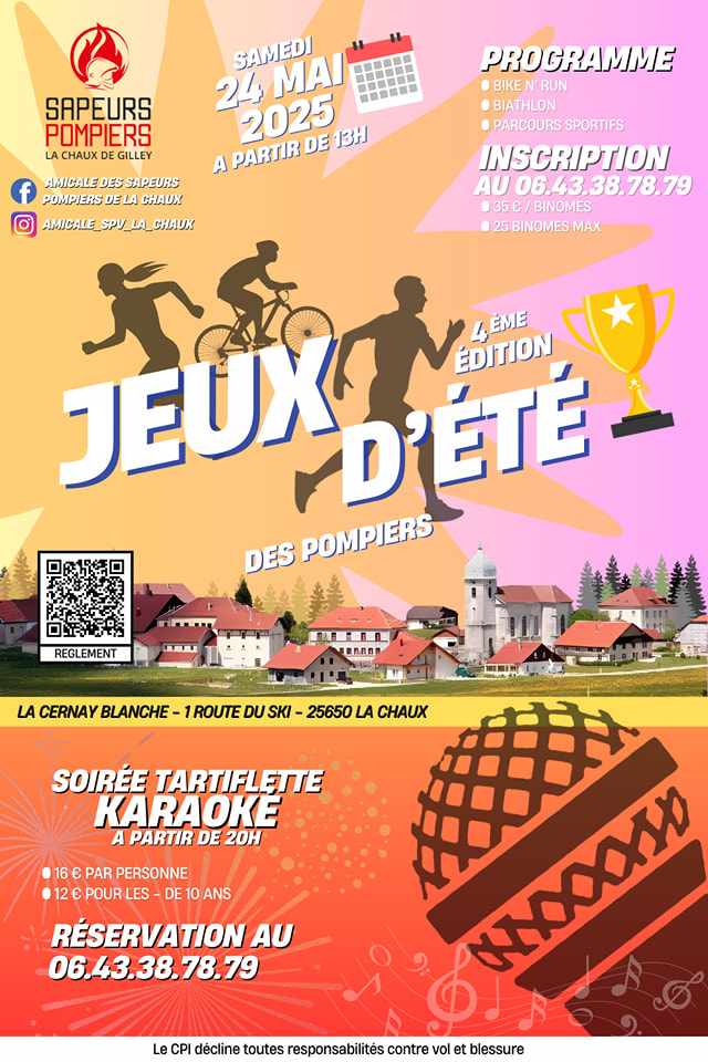 24 mai - Jeux d'été et soirée tartiflette karaoké - la Chaux
