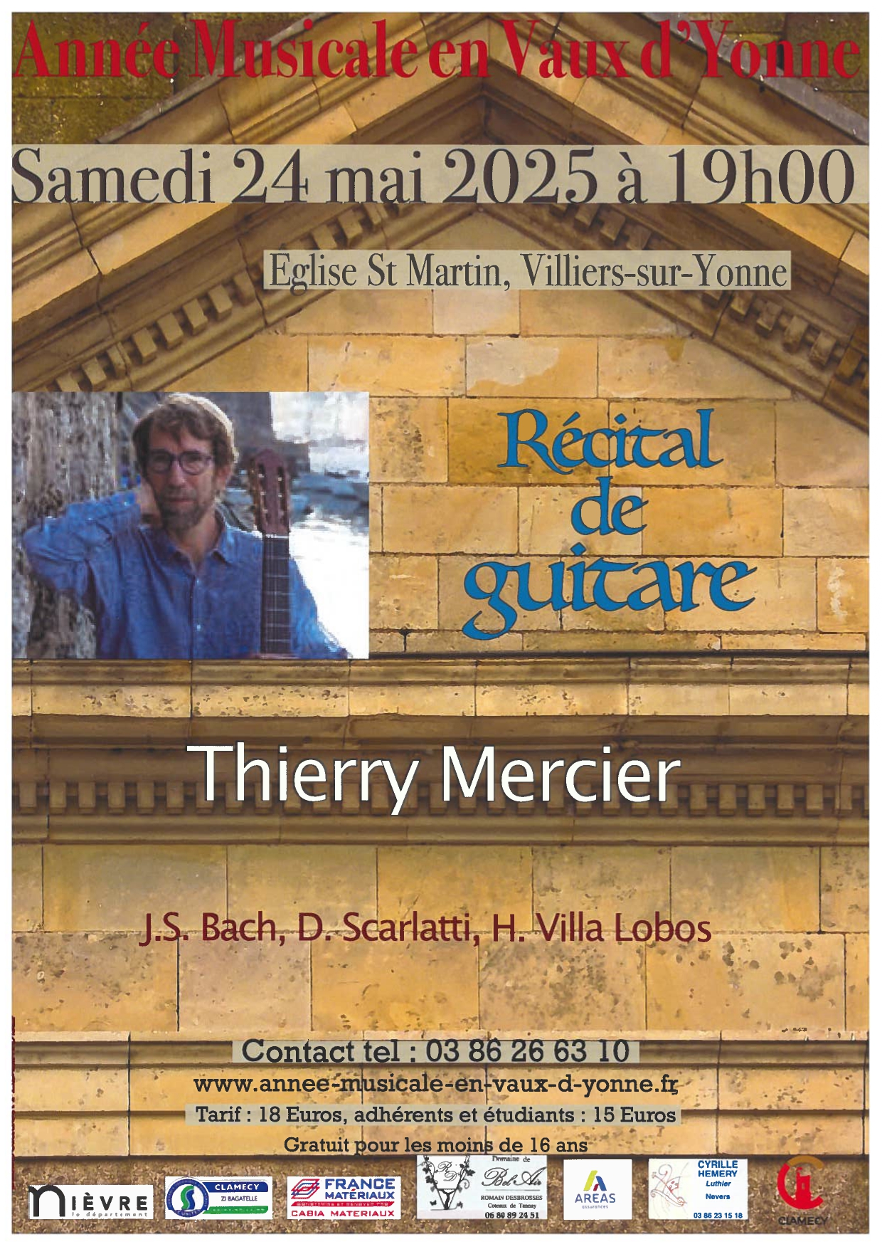 RECITAL DE GUITARE – Concert de Thierry Mercier – JS Bach, D.Scarlatti, H. Villa Lobos