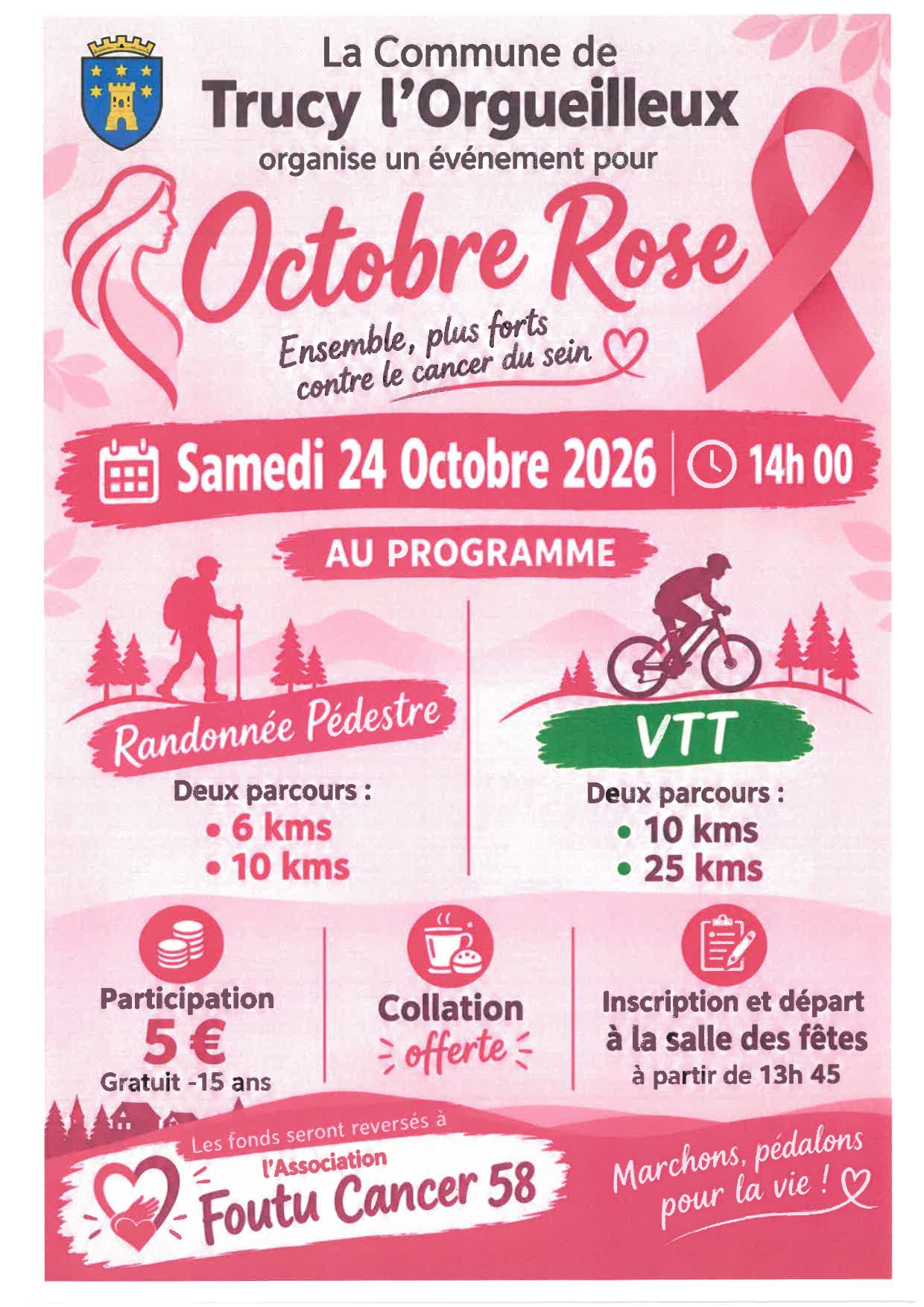 Octobre Rose : Randonnée marche + VTT