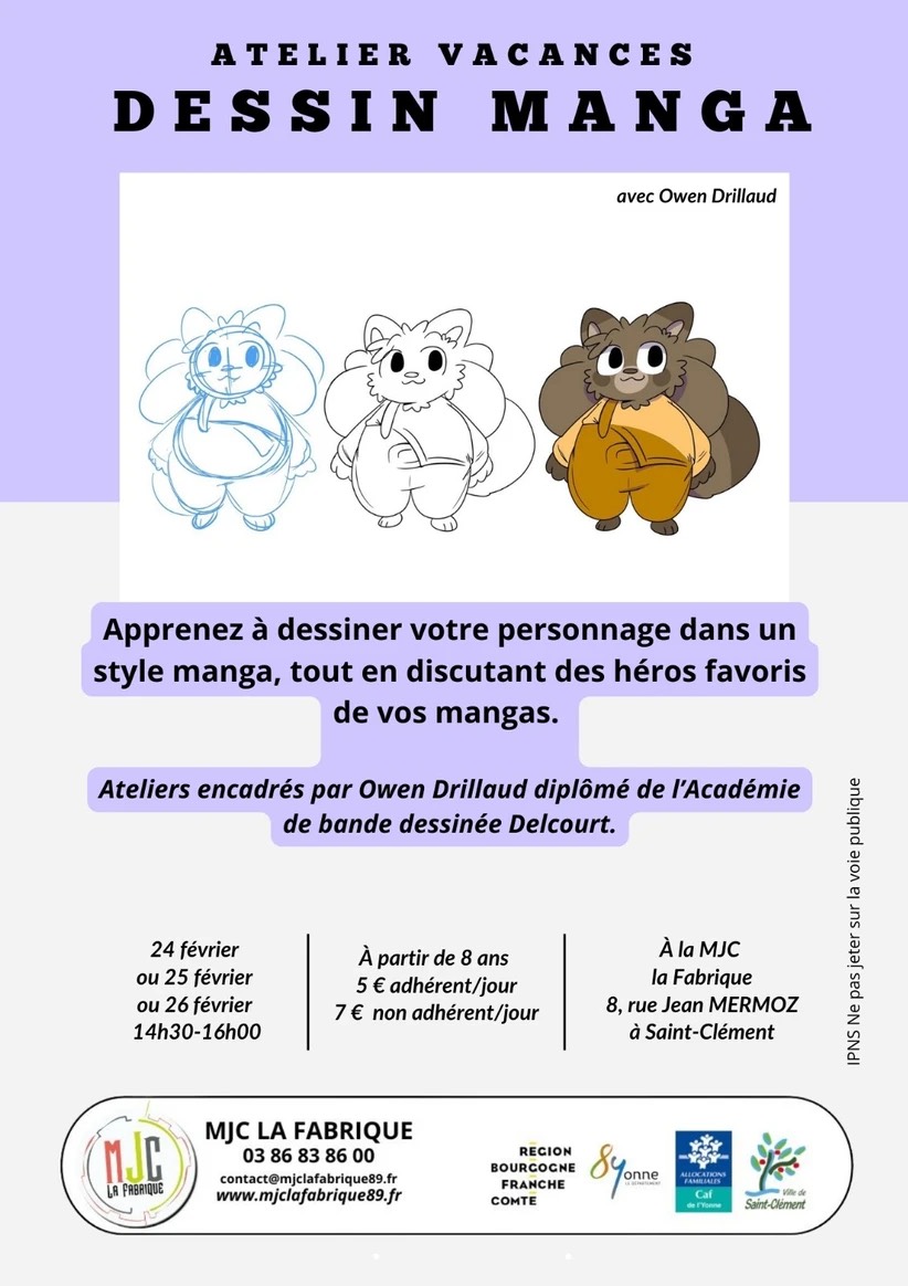 Atelier dessin manga