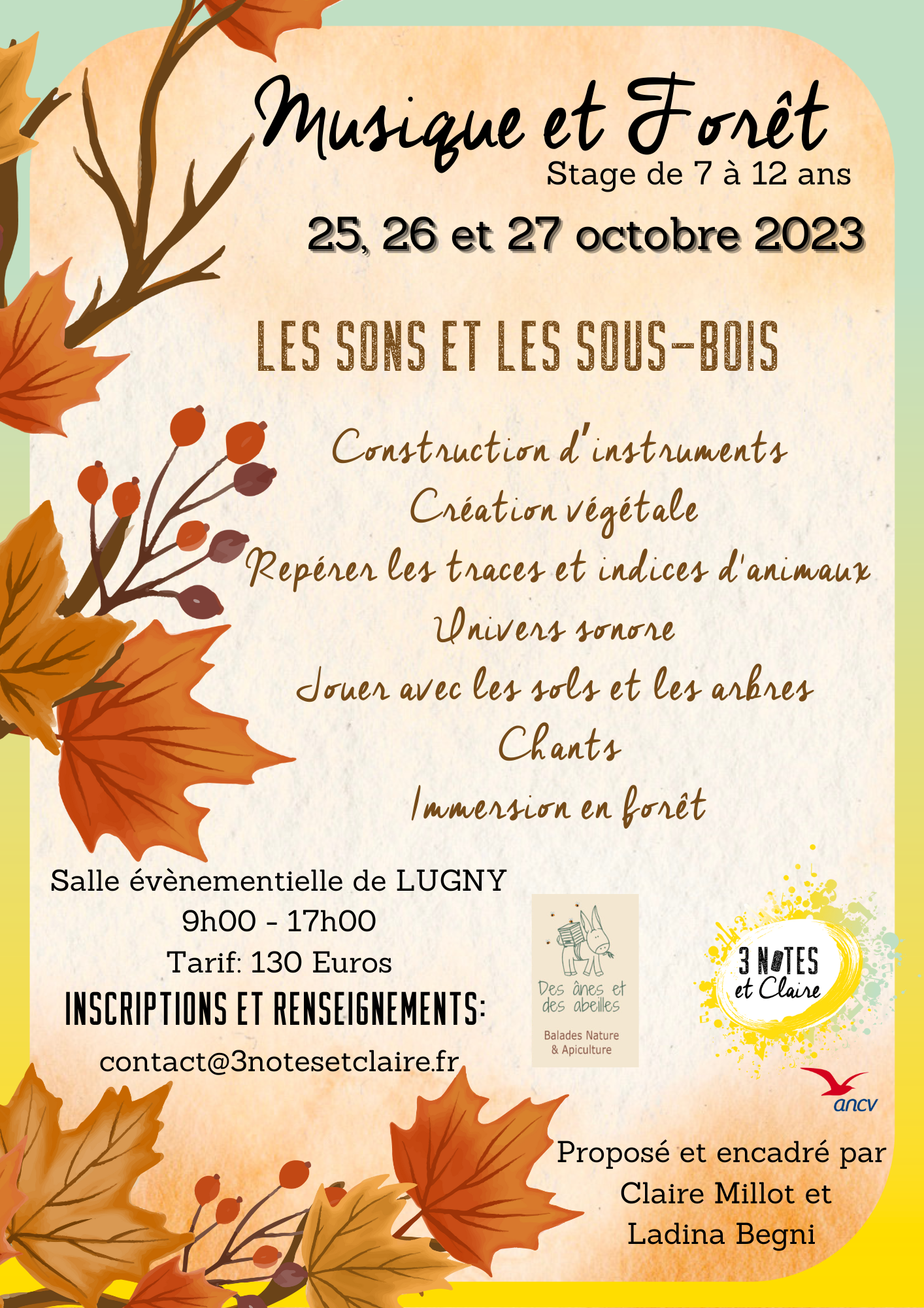 MUSIQUE ET THÉÂTRE Autour de l'hiver, d'un texte choisi par Claire et Amélie, les enfants seront amenés à jouer avec les mots, les déformer, les chanter pour créer une piece originale hors du temps. Ils découvriront aussi le mime, le jeu corporel, la - 4