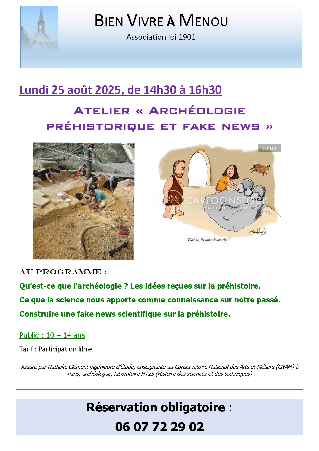 Atelier « archéologie préhistoire et fake news »