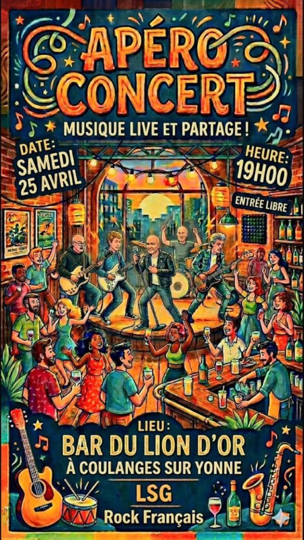 Apéro concert au Lion d'Or : LSG - Rock français — visuel événement