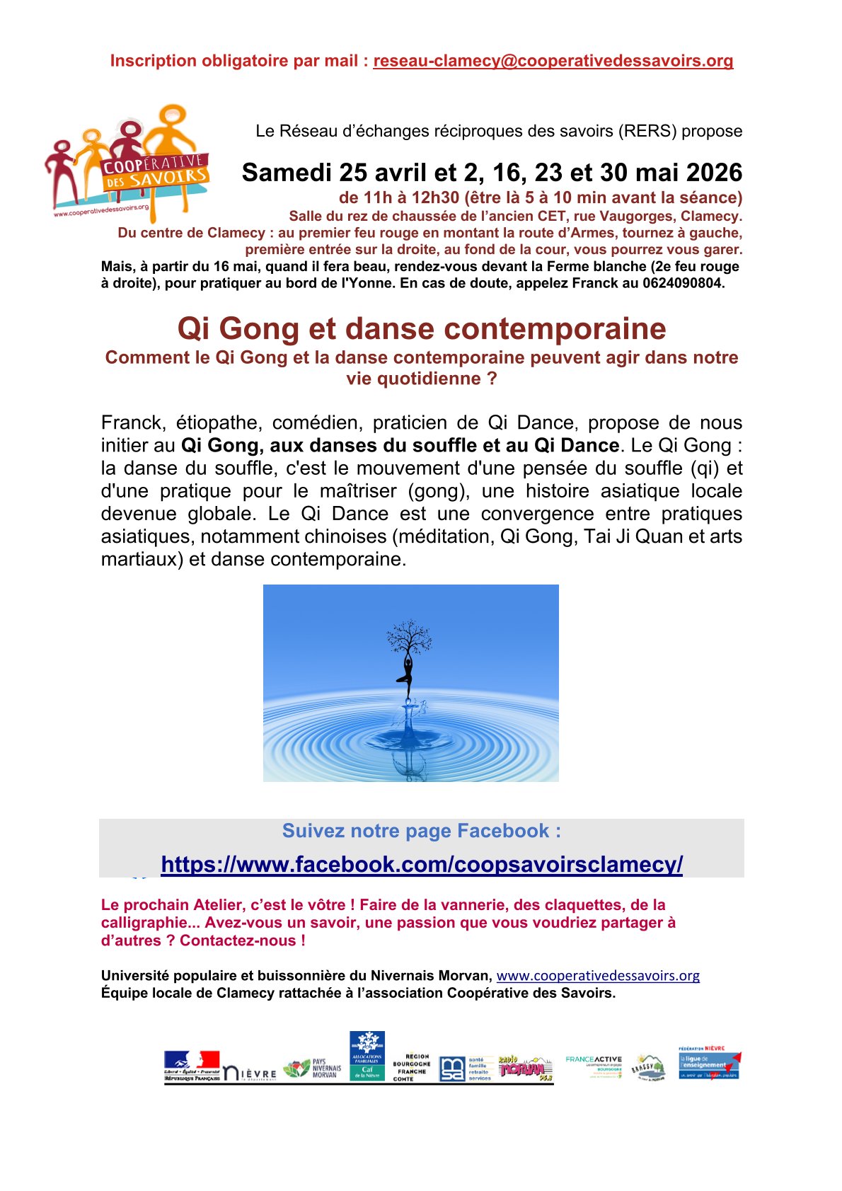 La Coopérative des savoirs  propose : Qi Gong et danse contemporaine — visuel événement