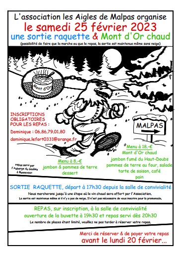 25 février - raquete et mont d'or - Malpas