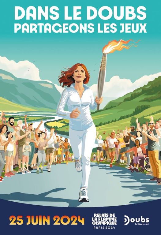 25 juin - passage de la flamme olympique - Pontarlier