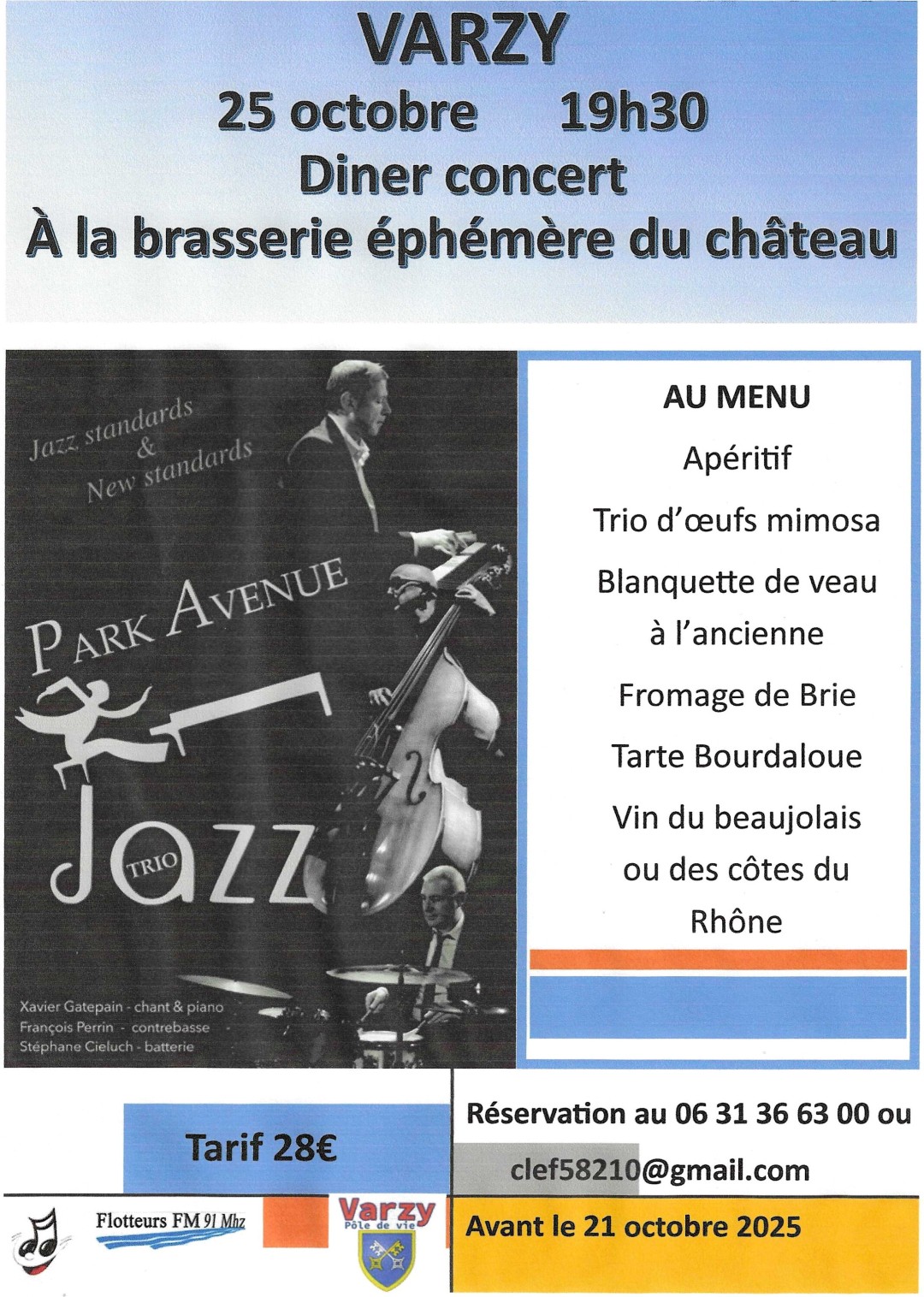 25 octobre 2025 - Diner concert - Varzy