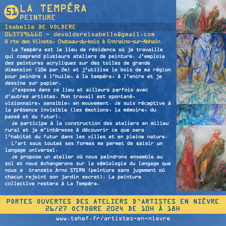 26-27 oct 2024 - portes ouvertes ateliers artistes nievre - la tempera 2024 texte