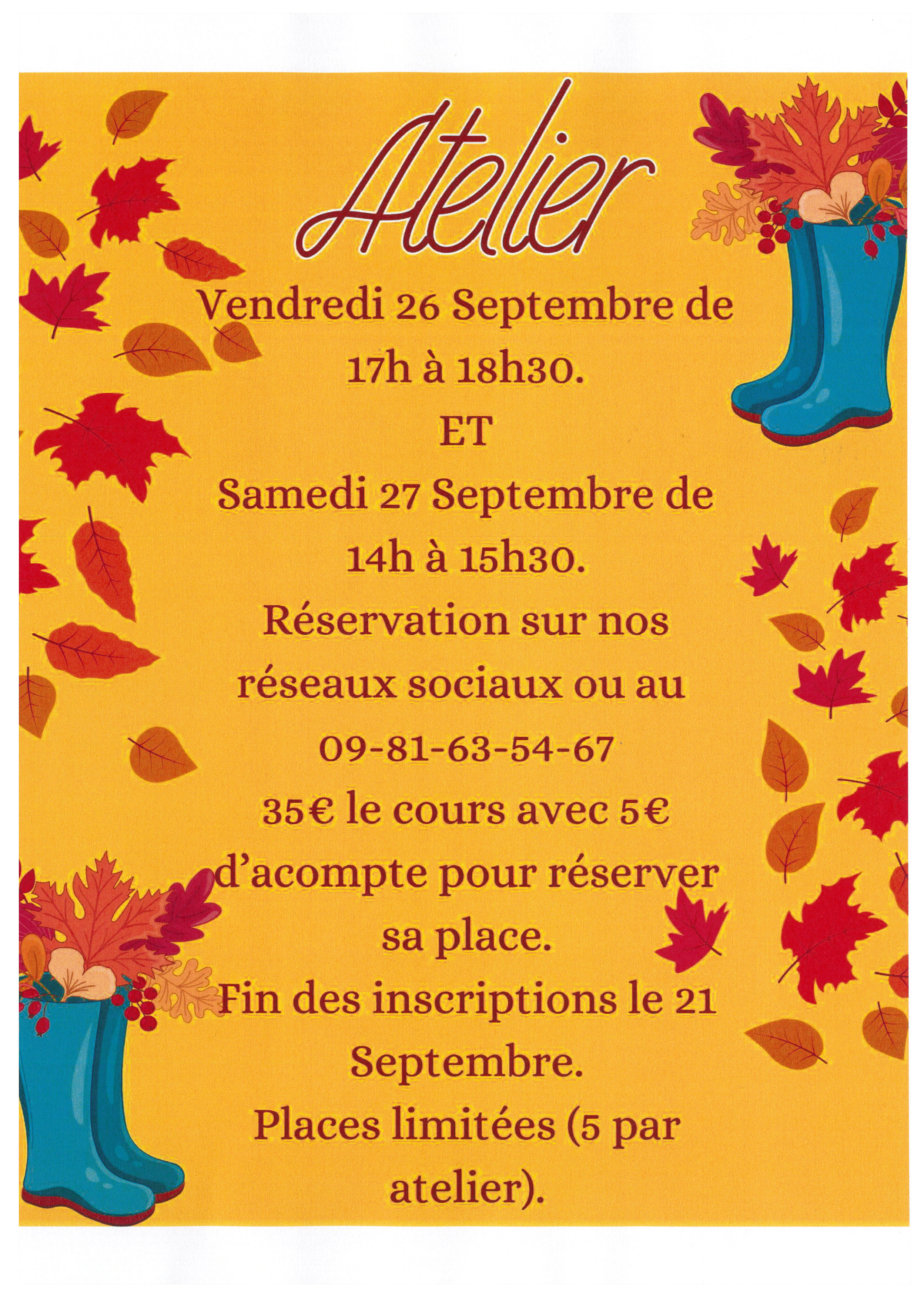 26-27 septembre 2025 - Atelier d'art floral - Coulanges-sur-Yonne