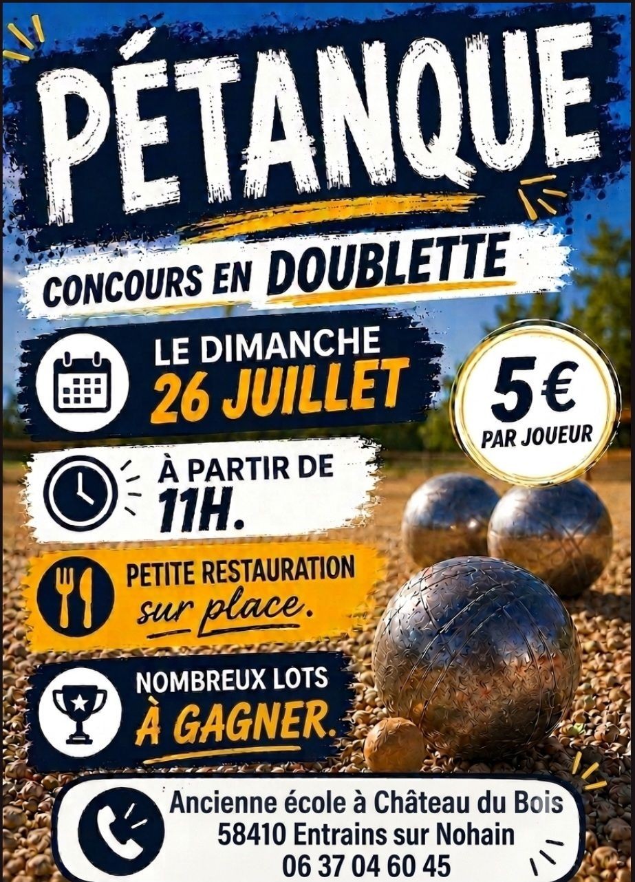 Pétanque - Concours en doublette