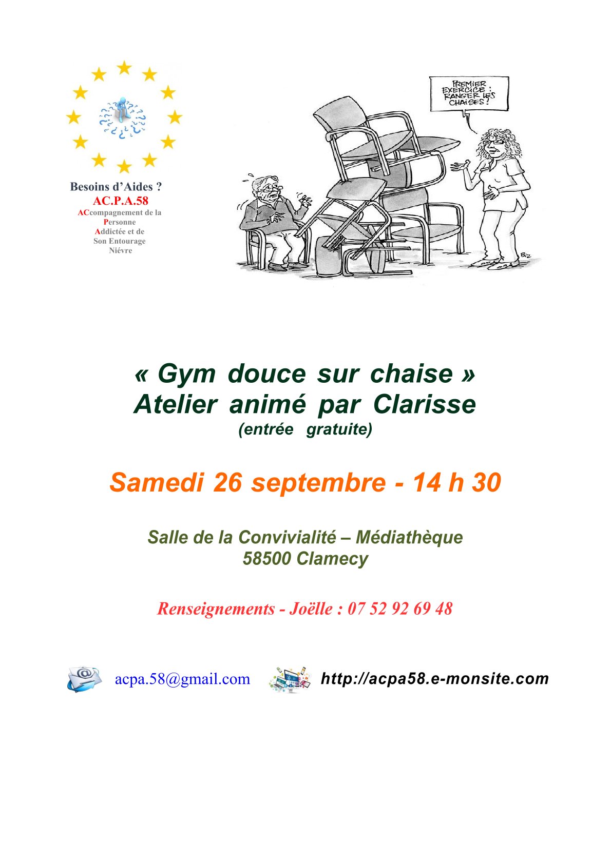 Gym douce sur chaise
