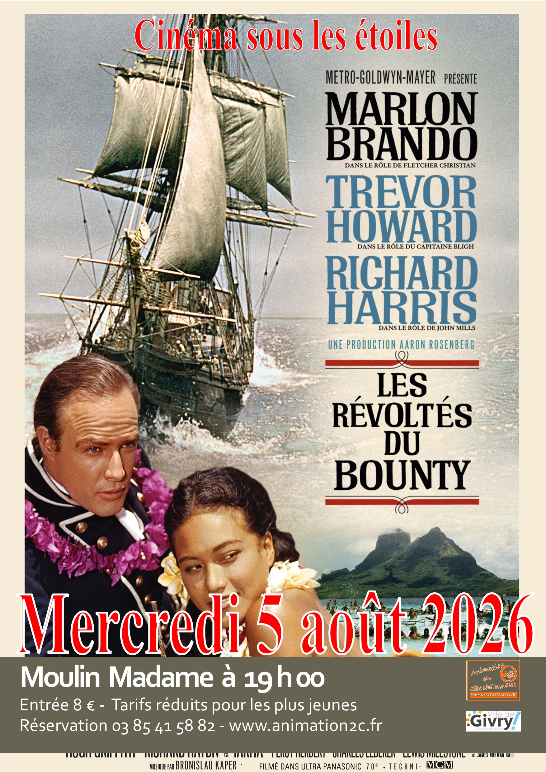 Givry - Cinéma sous les étoiles : "Les révoltés du Bounty"
