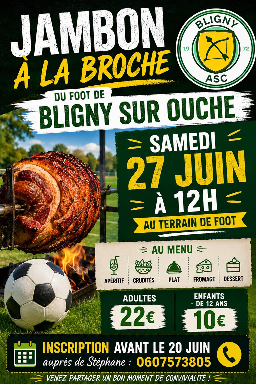 Jambon à la broche du foot - Bligny sur Ouche