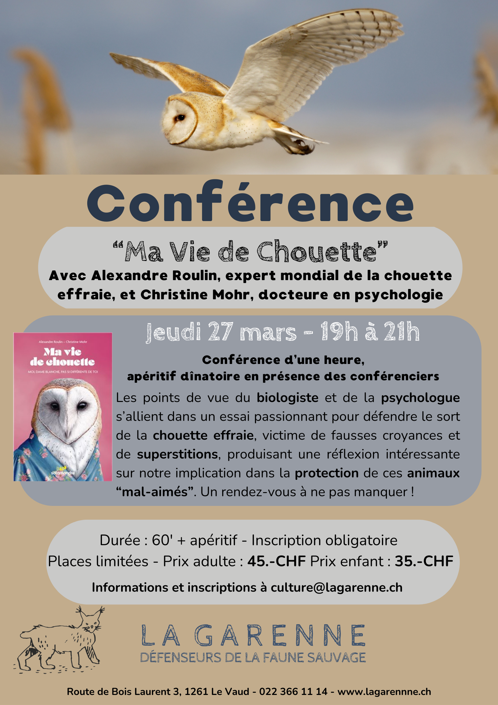 Conférence "Ma vie de chouette" 