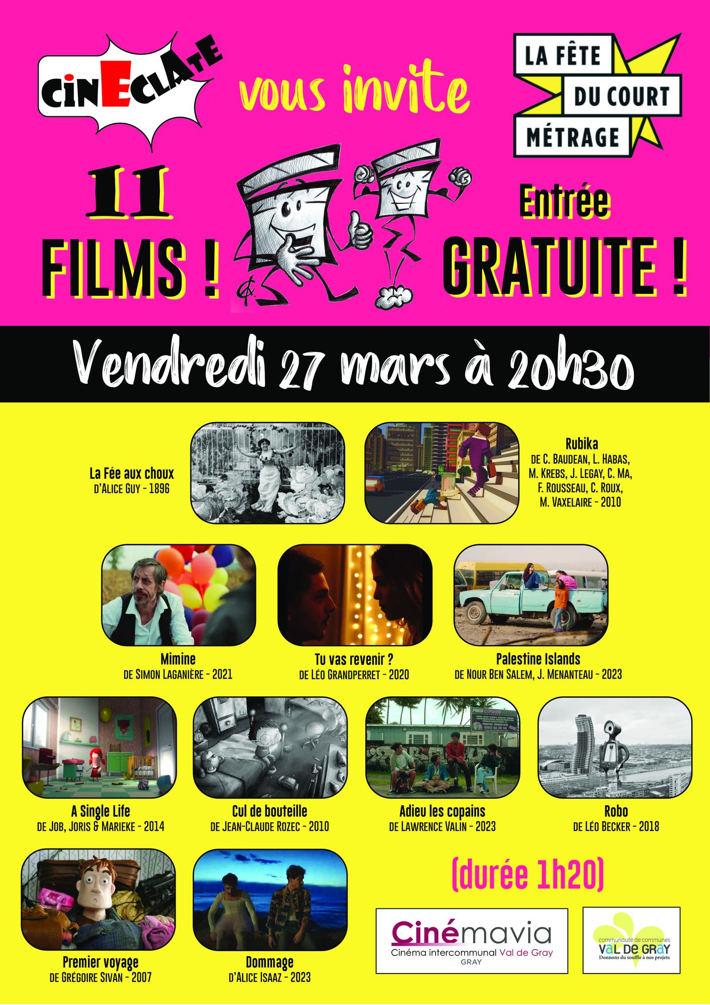 Cinéclate vous invite à la fête du court métrage