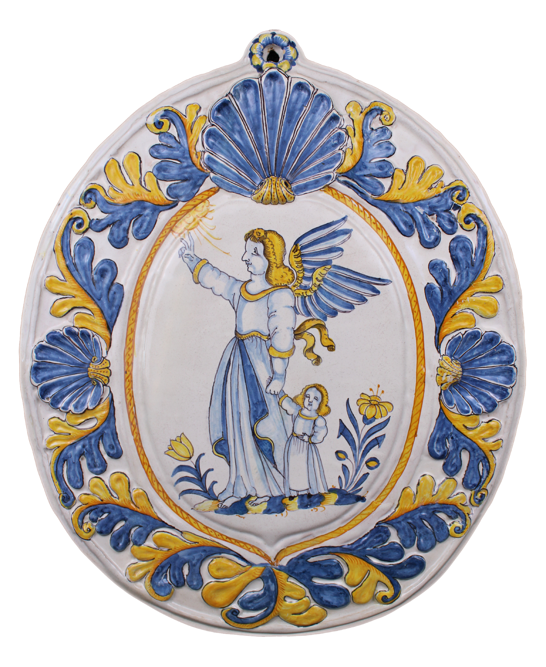 28 - VISUEL Plaque de bénitier Tobie avec l'ange Rapahël COSF 2015.5.1