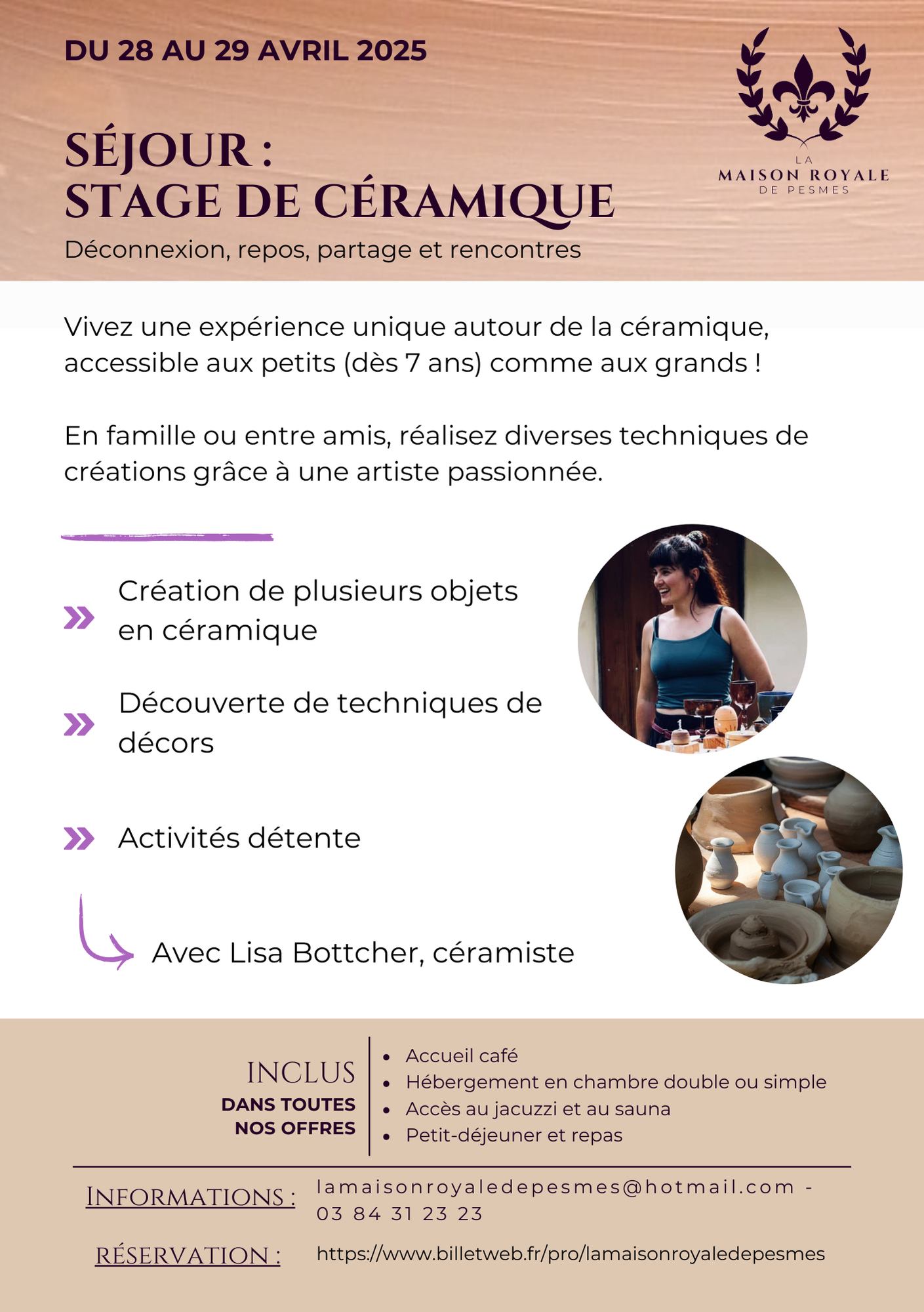 Séjour Stage de Céramique