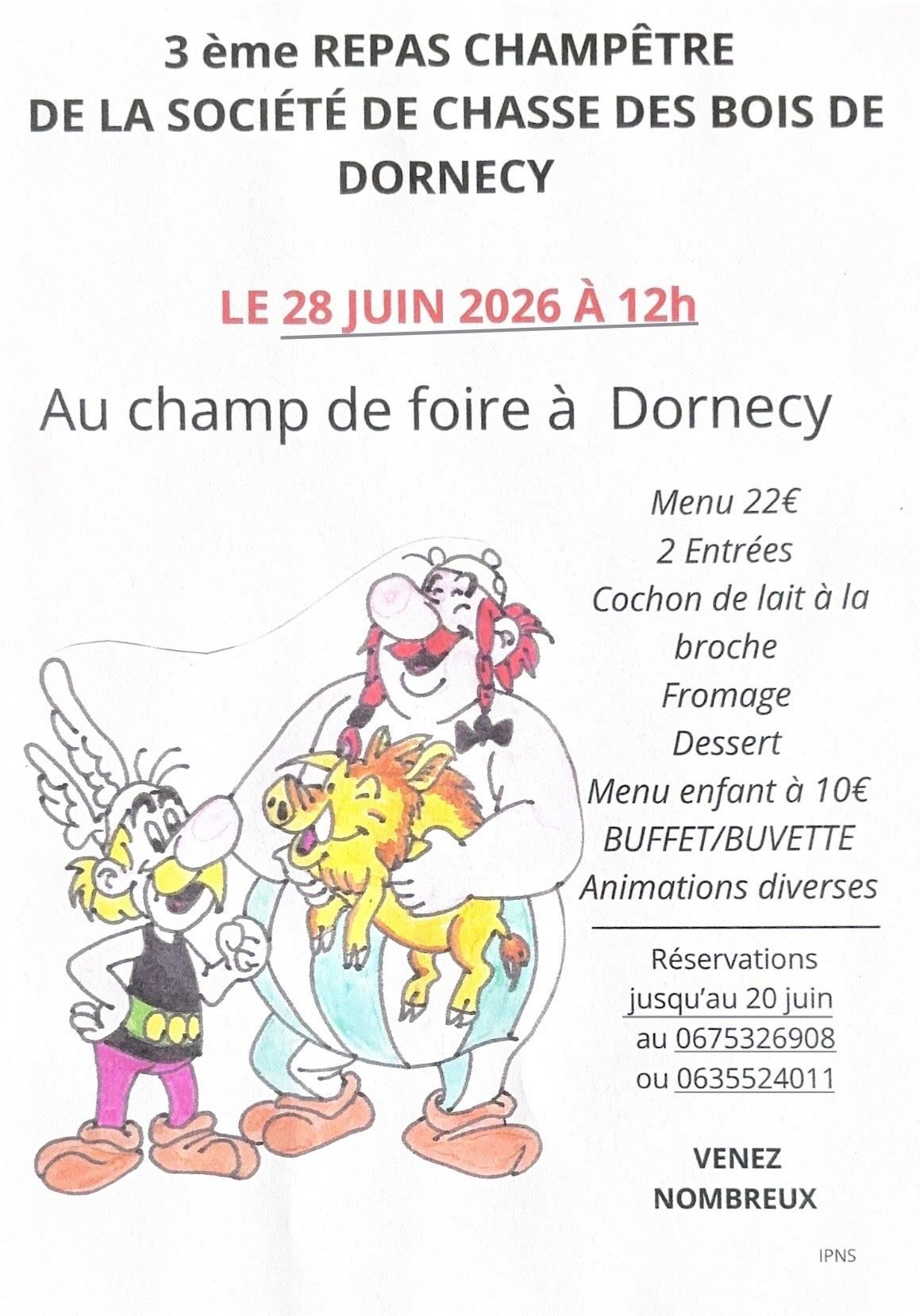 3ème repas champêtre de la société de chasse des bois de Dornecy