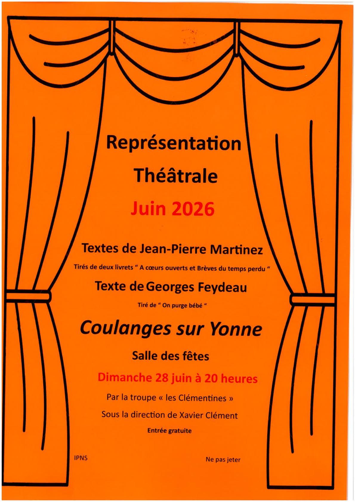Représentation théâtrale - Troupe Les Clémentines