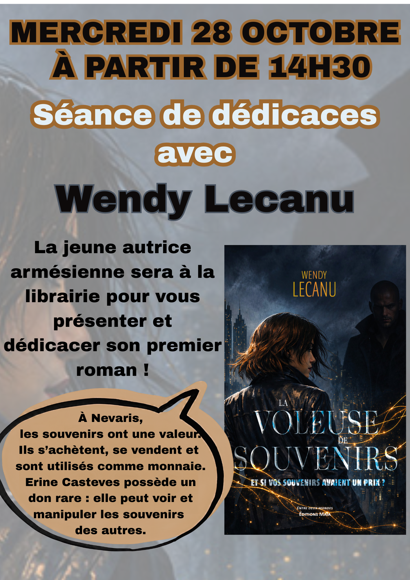 Séance de dédicace avec Wendy Lecanu