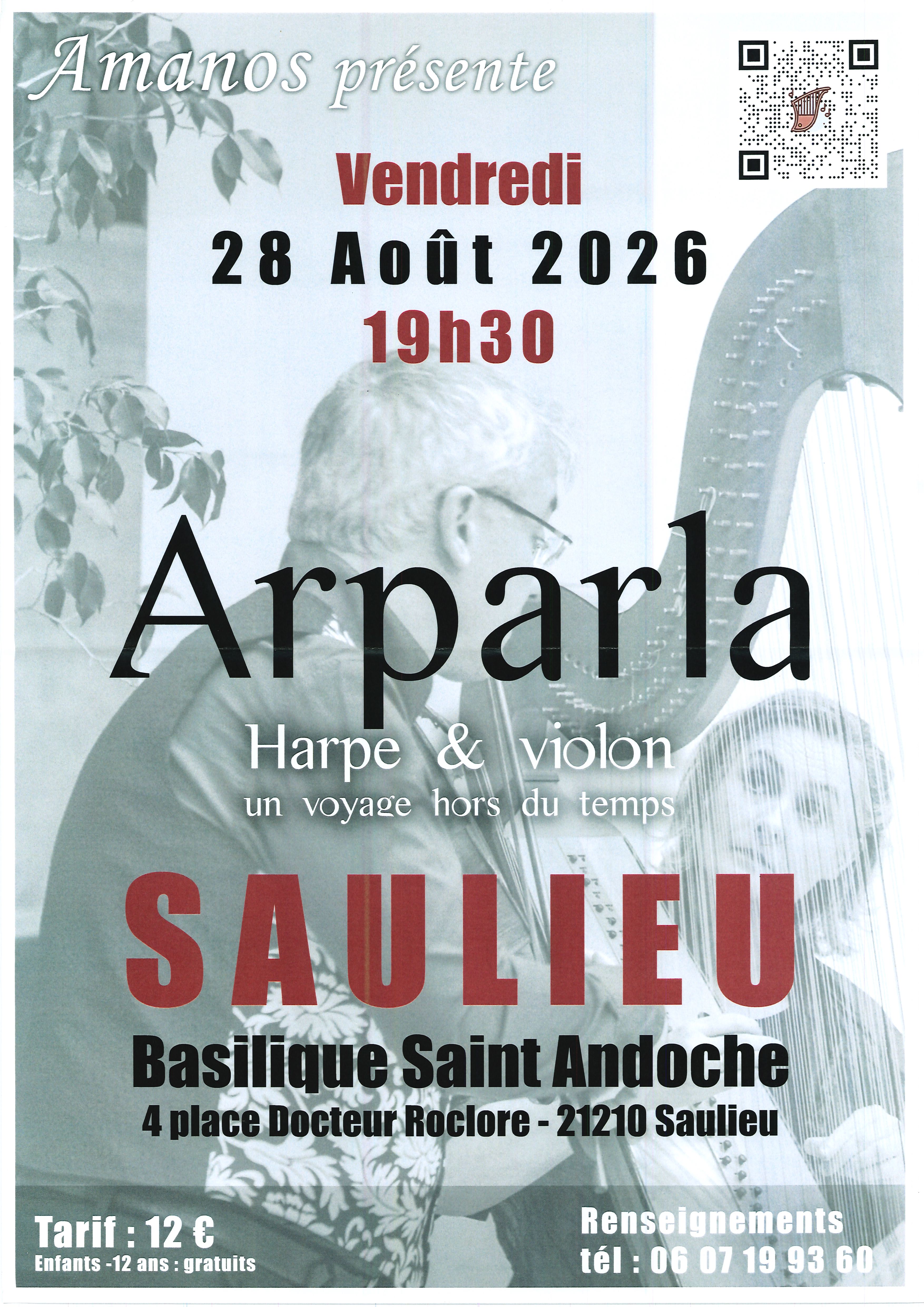 Concert Arparla à Saulieu — le 28 août 2026