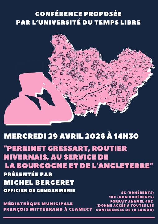 Conférence "Perrinet Gressart, routier nivernais, au service de la Bourgogne et de l'Angleterre" — visuel événement