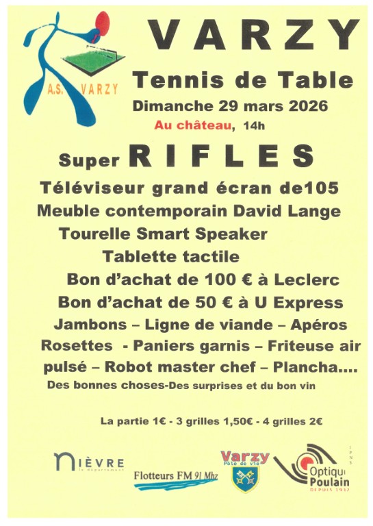 Super Rifles - AS Varzy Tennis de table