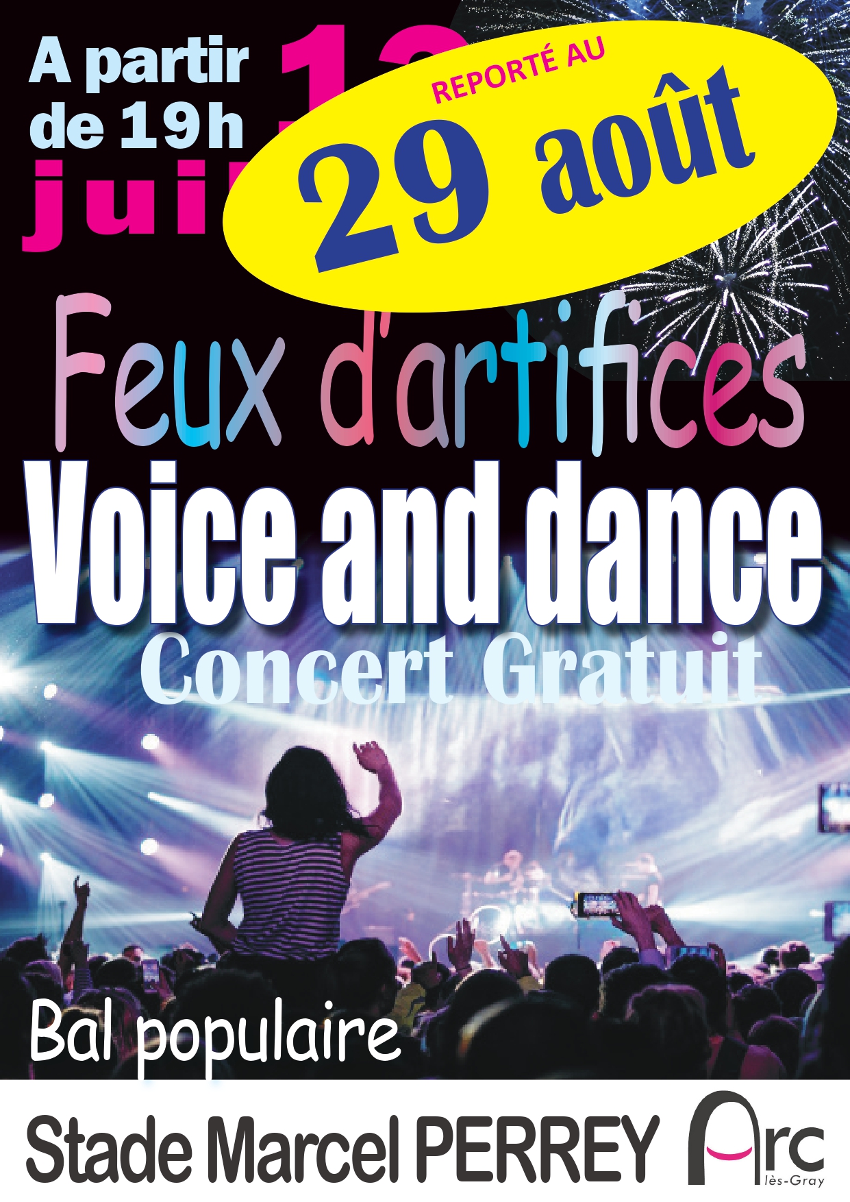 Feux d'artifices, concert, bal populaire