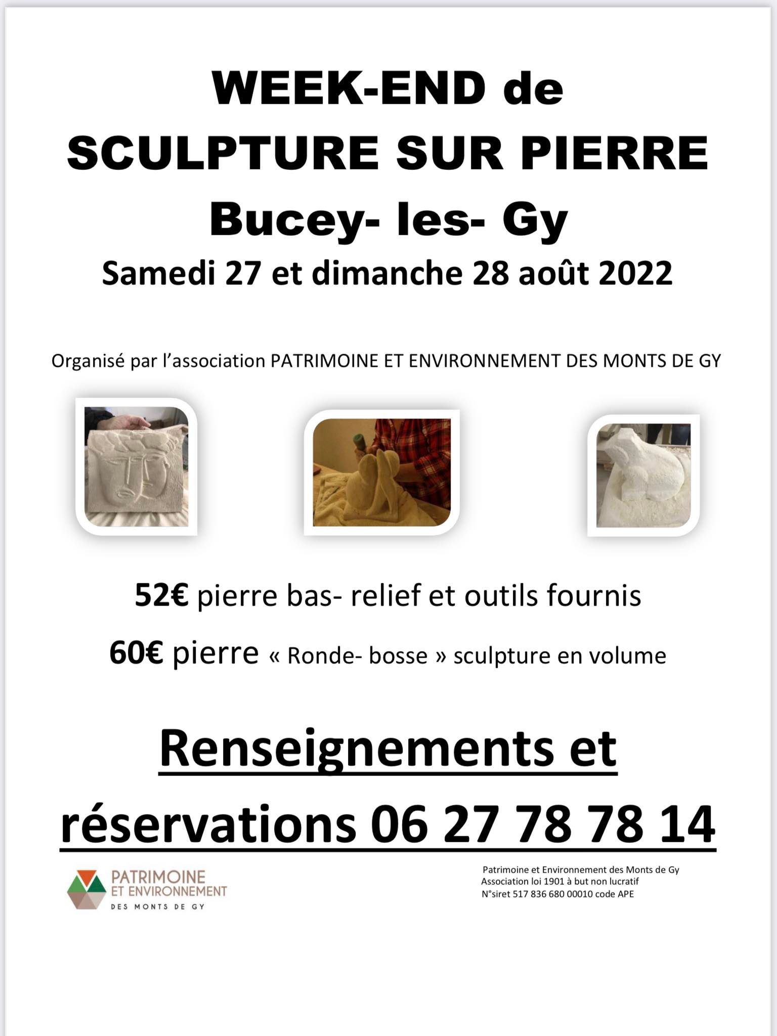Week-end sculpture sur pierre à Bucey lès Gy 