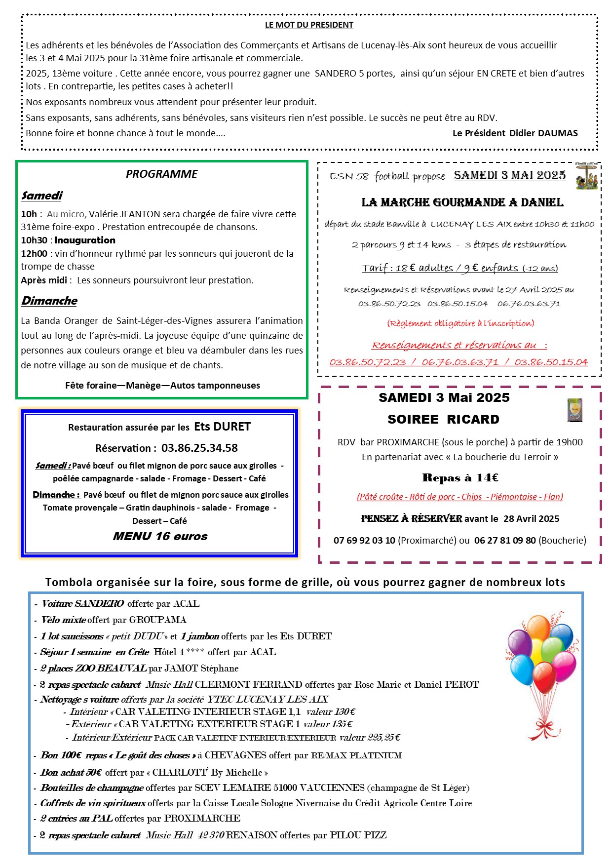 Animation foire de Mai