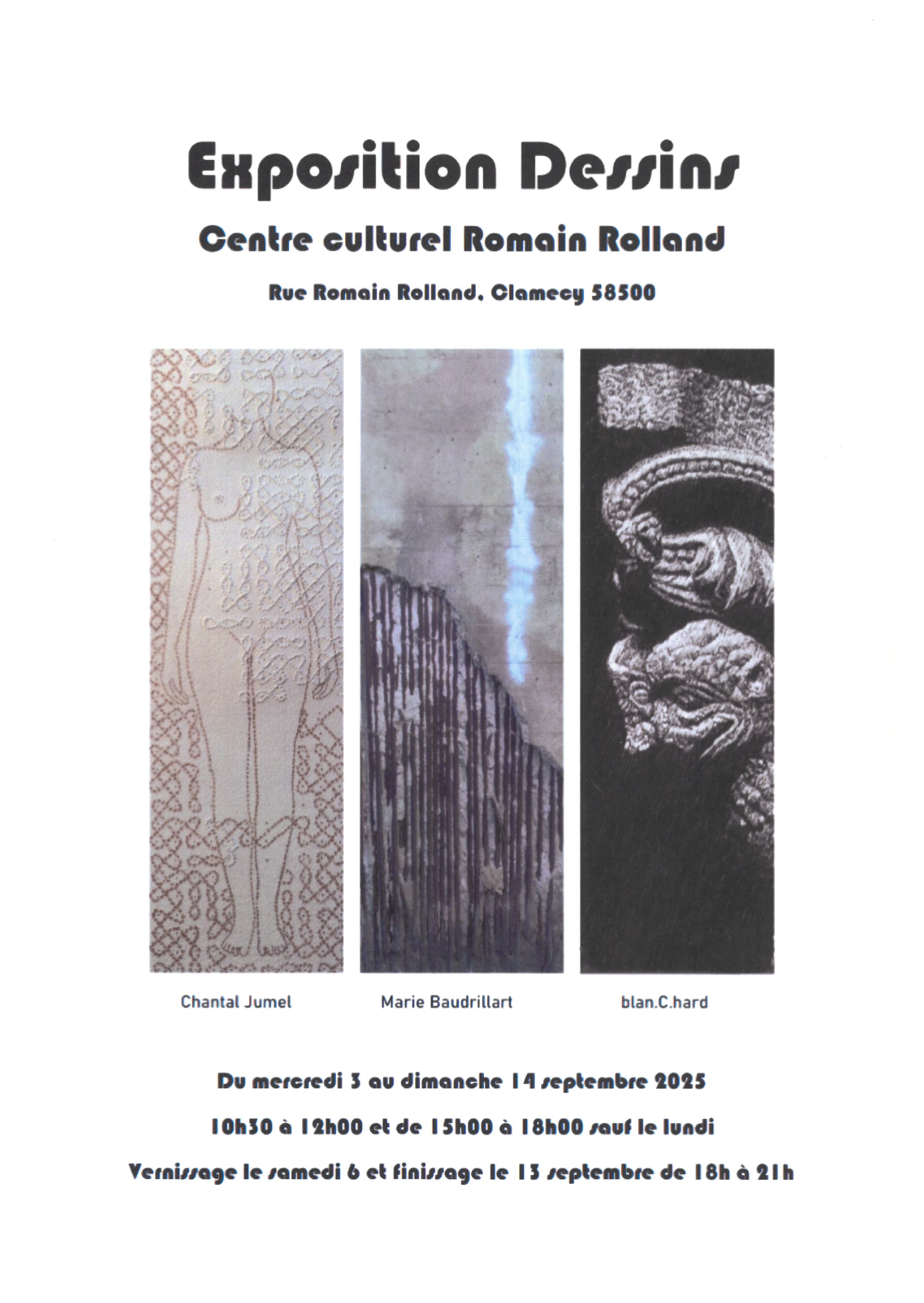 3-14 septembre 2025 - Exposition dessins Centre culturel Romain Rolland - Clamecy