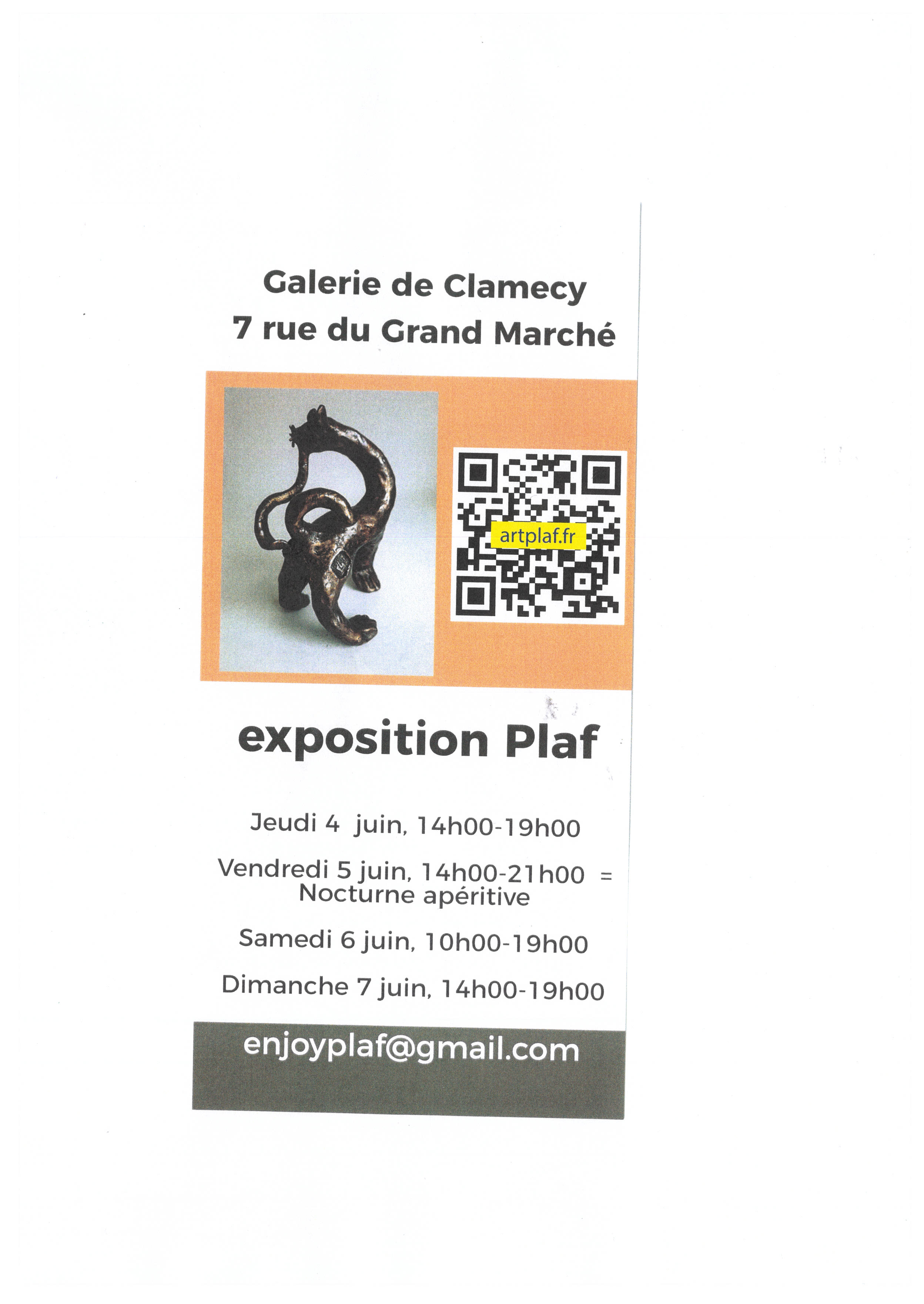 Exposition "Surréalisme en sculpture et Art numérique" - PLAF