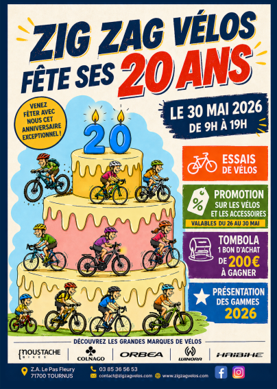 ZIG ZAG VELOS fête ses 20 ans!