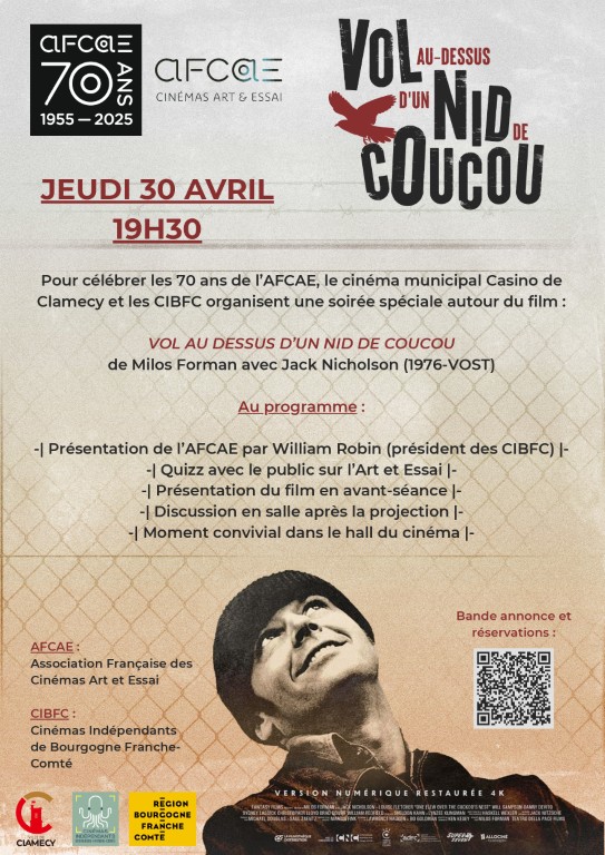Soirée spécial autour du film "Vol au-dessus d'un nid de coucou" de Milos Forman — visuel événement