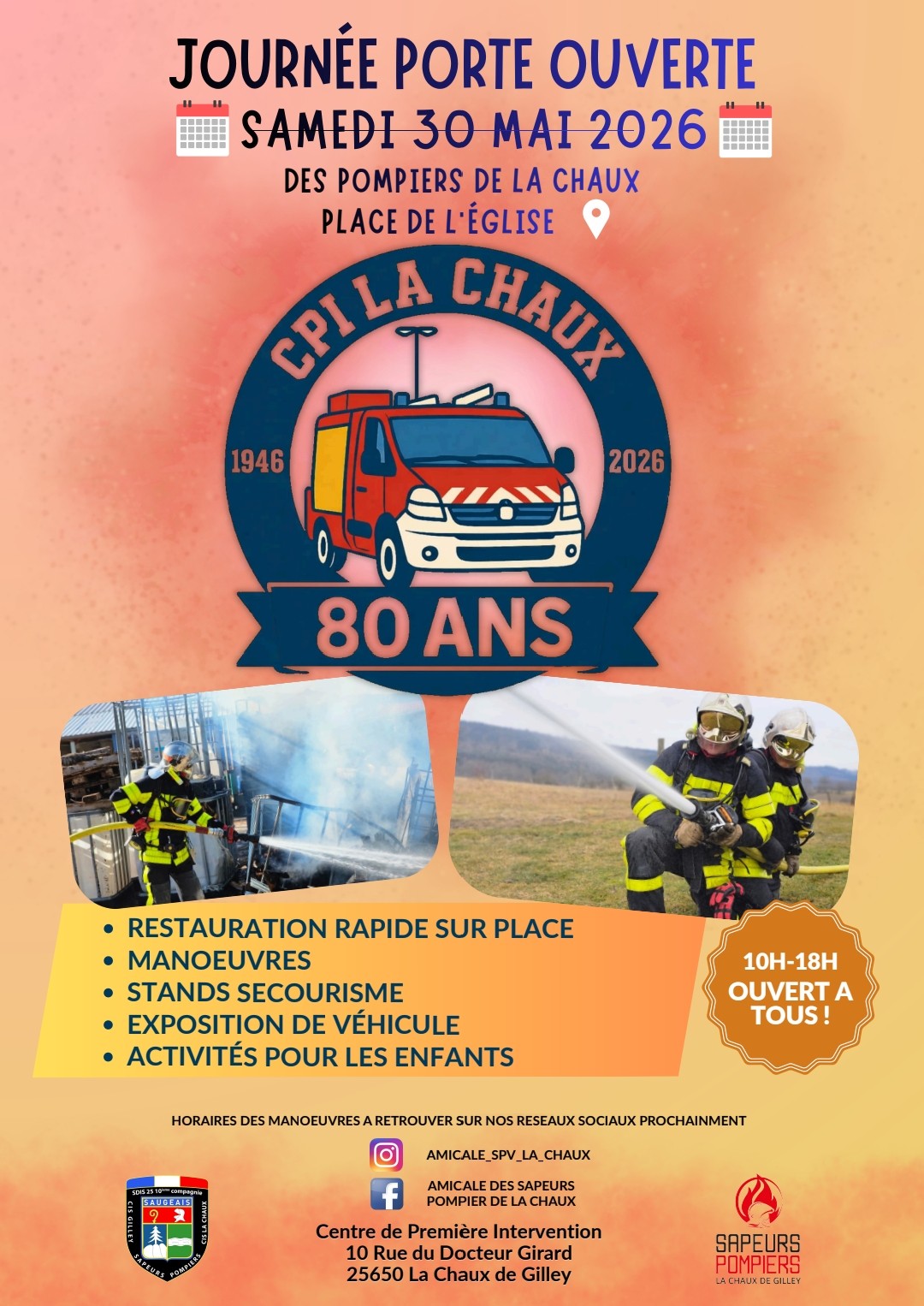 Journées Portes Ouvertes - 80 ans des pompiers