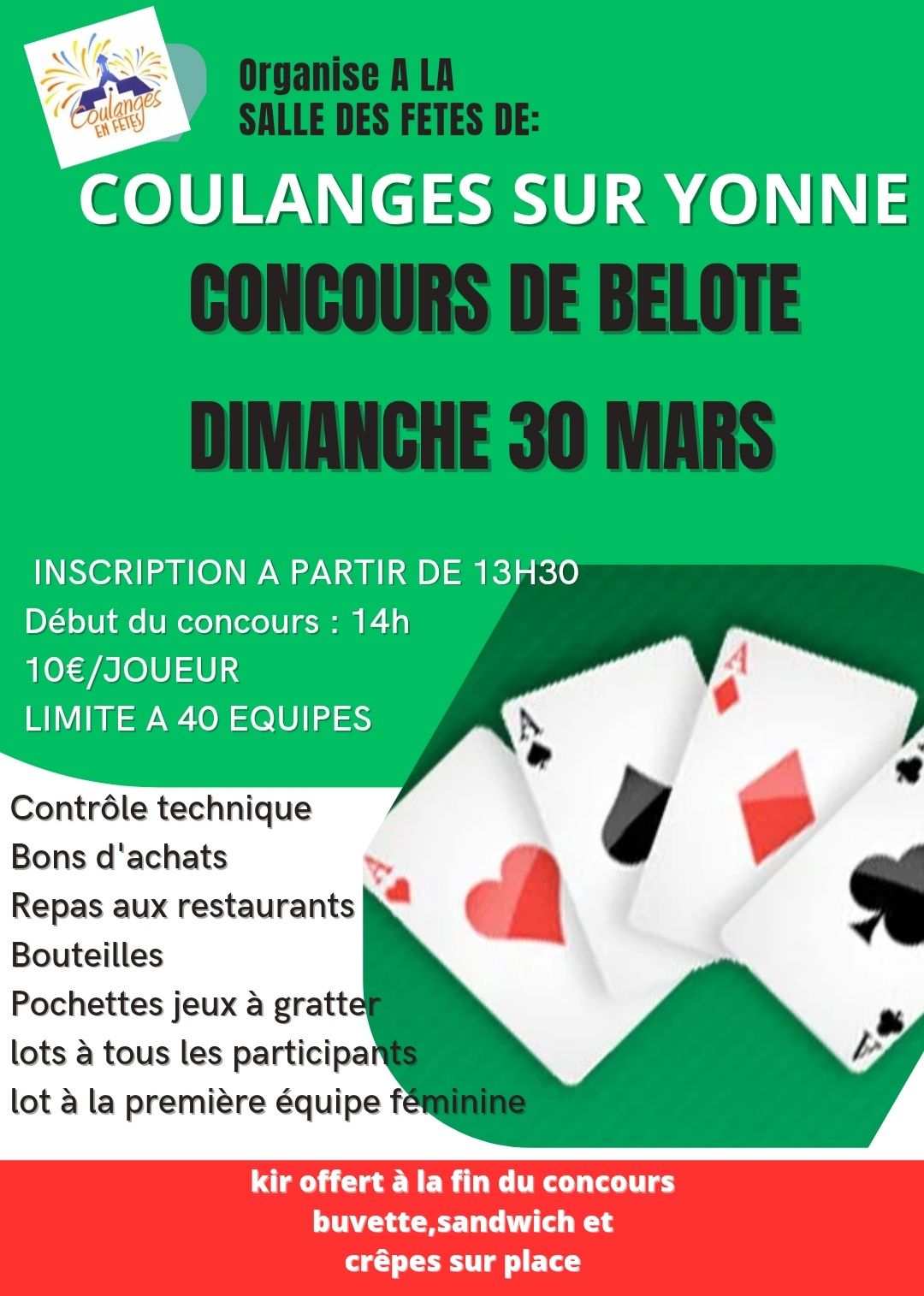 Concours de belote coulanges sur yonne