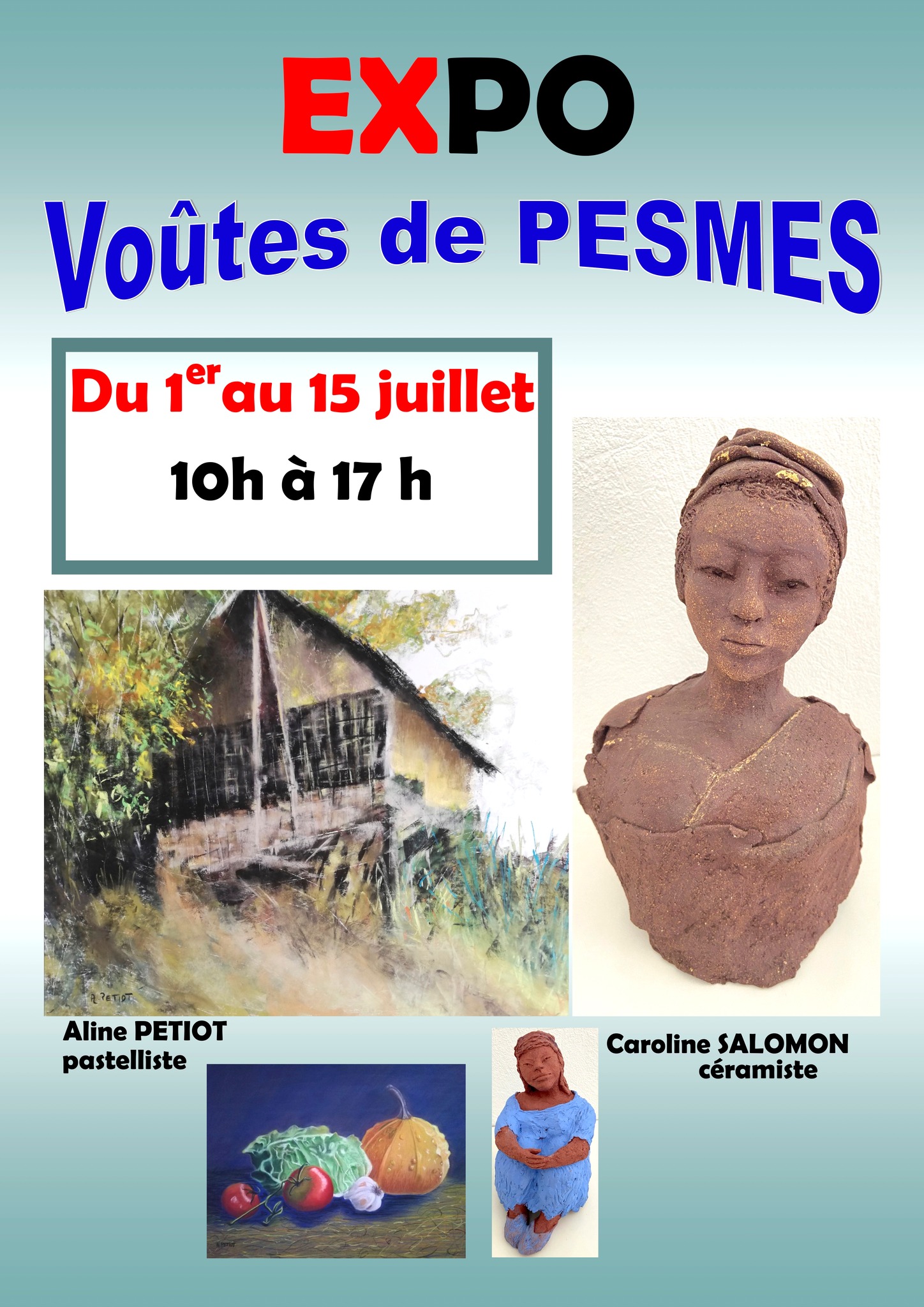 Exposition Aline Petiot (pastel) et Caroline Salomon (céramique)