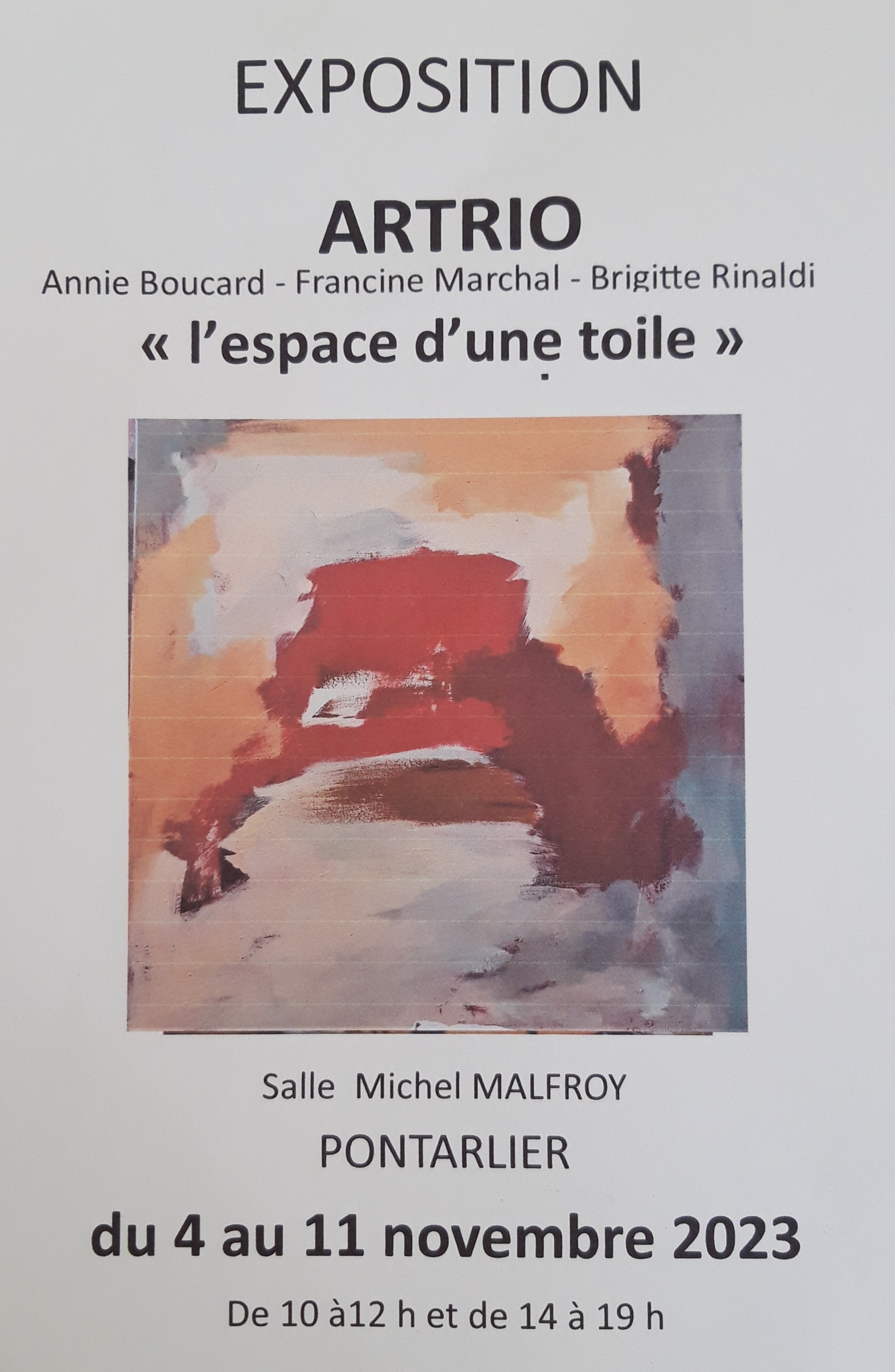 Du 4 au 11 novembre - ARTRIO - Pontarlier