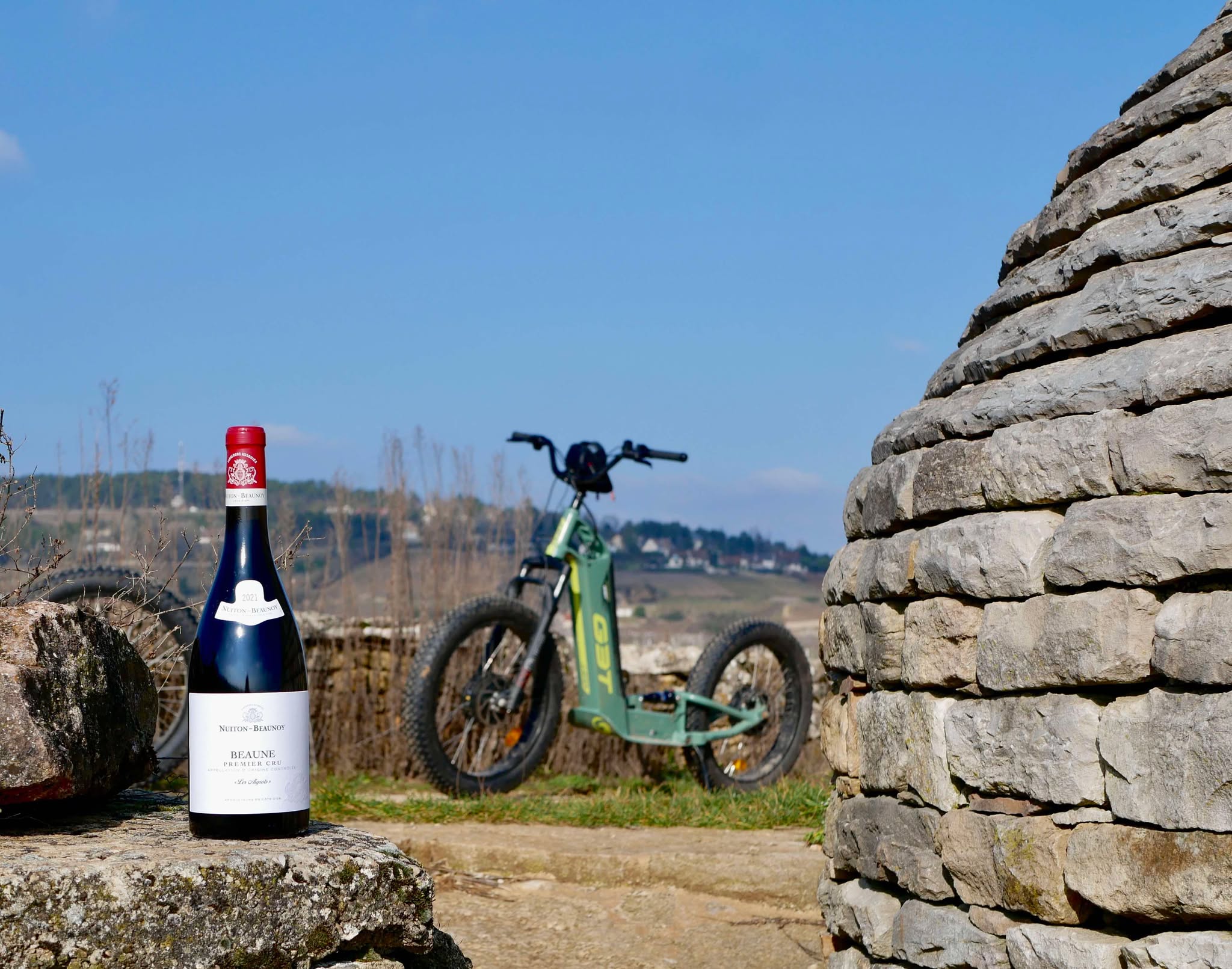 Balade en trottinette éléctrique dans nos crus.
