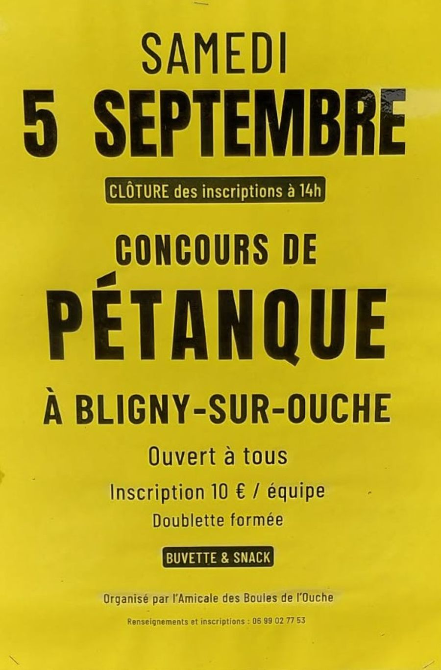 Concours de pétanque- Bligny sur Ouche