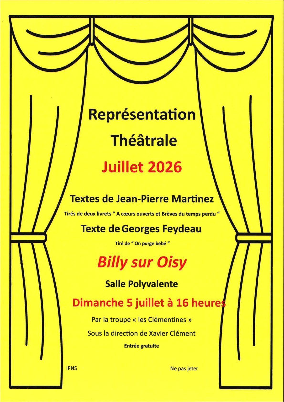 Représentation théâtrale à Billy-sur-Oisy - Troupe Les Clémentines