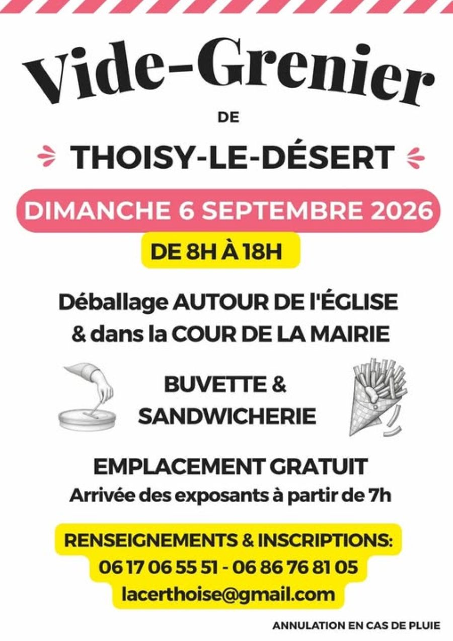 Vide-grenier- Thoisy le Désert