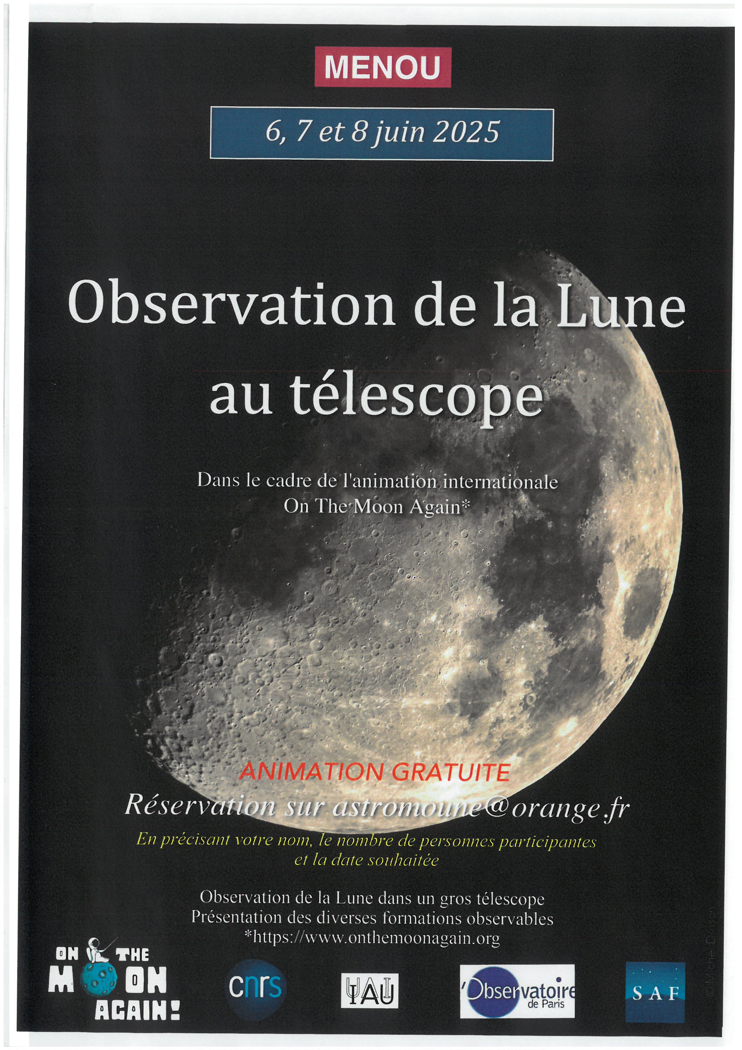 Observation de la lune au télescope