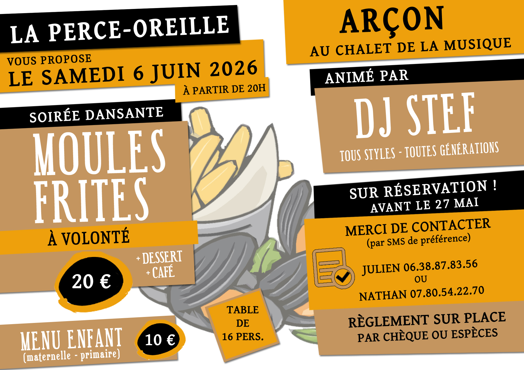 Soirée dansante moules-frites